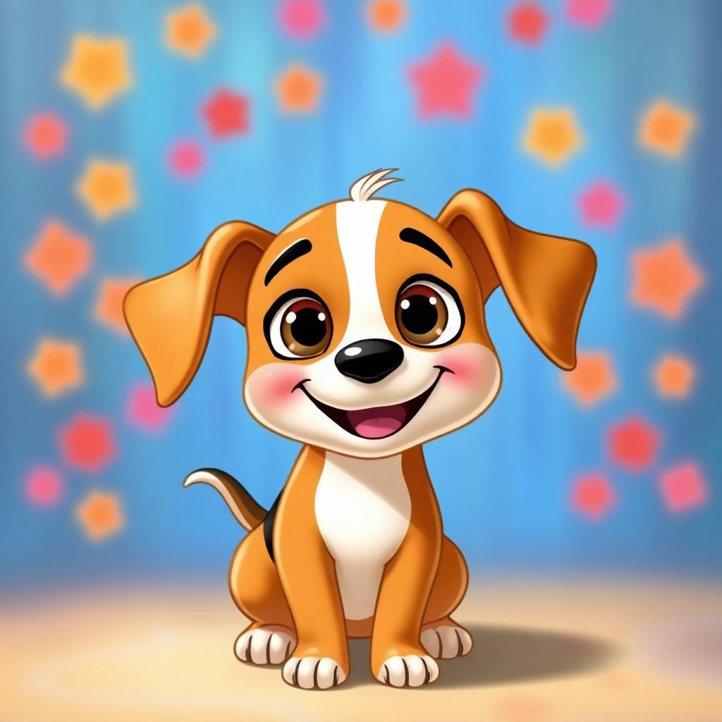 Cartoon style AI pet portrait example