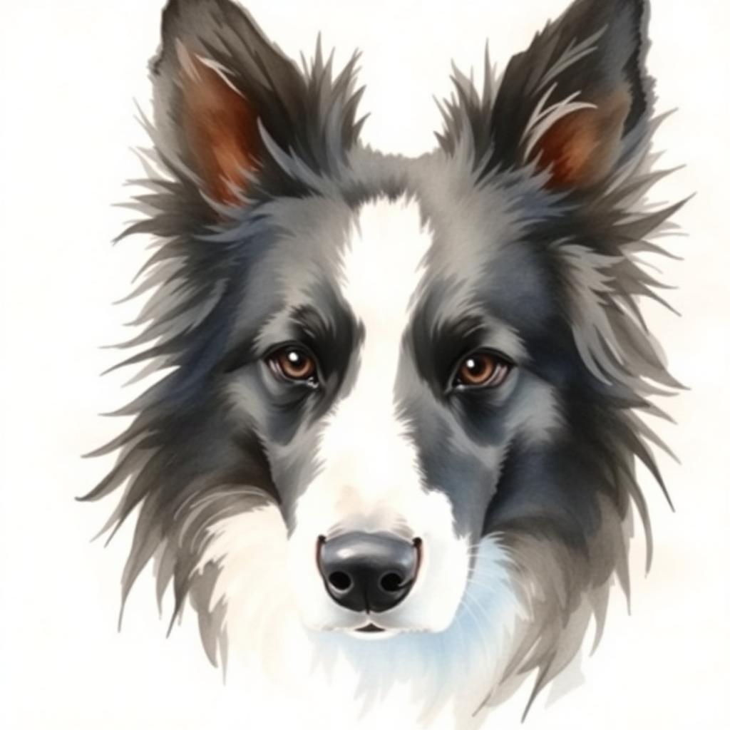 Watercolor style AI pet portrait example