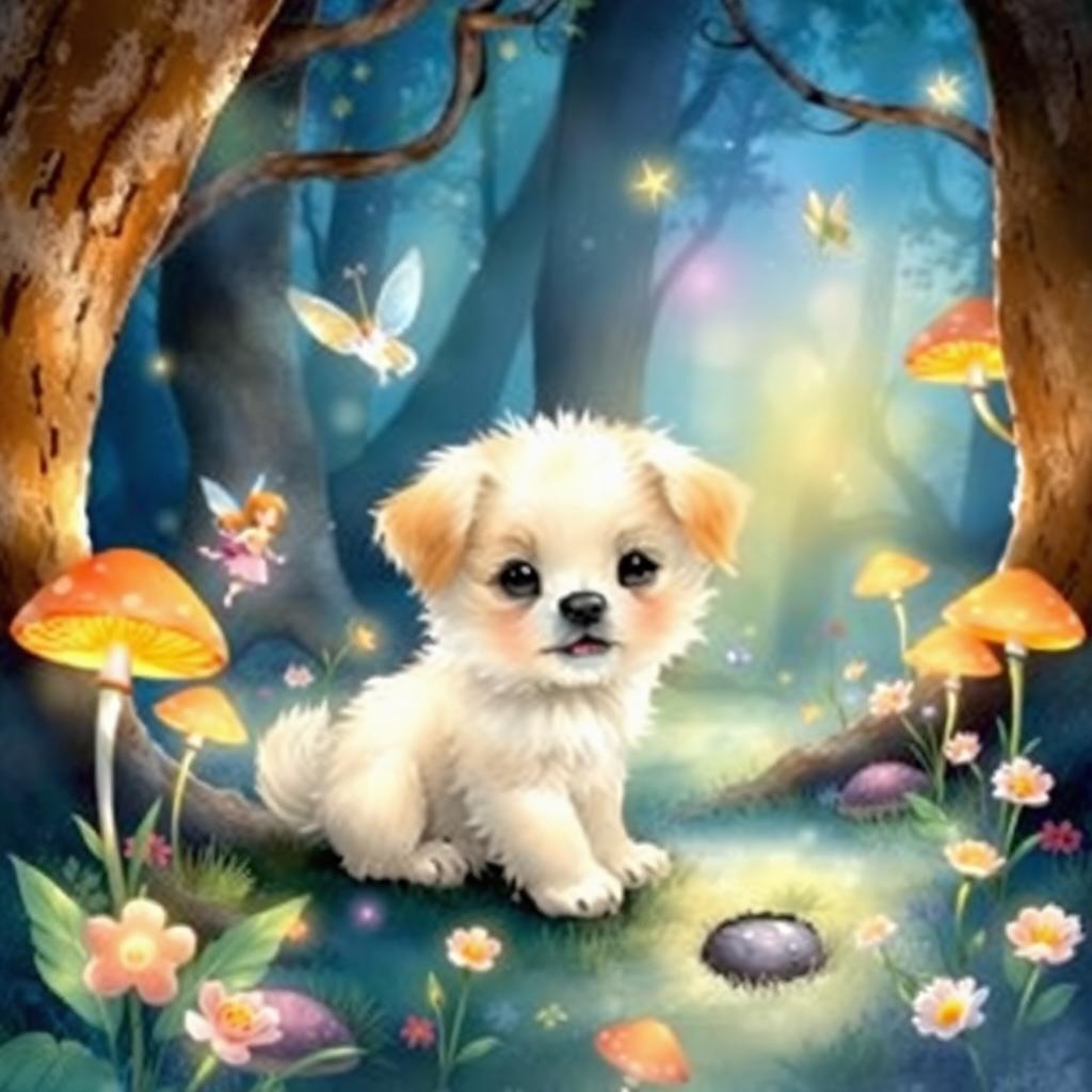 Magical Fantasy illustrated pet storybook scene